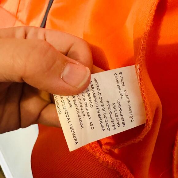 DLJ Sportswear Fluorescent Orange Zip Up Hooded Two Pocket Track Jacket Size L - Picture 13 of 13